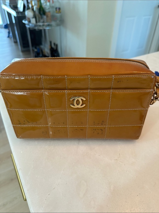 CHANEL Handbags - CHANEL Patent Quilted Camera Bag in Caramel Duster included